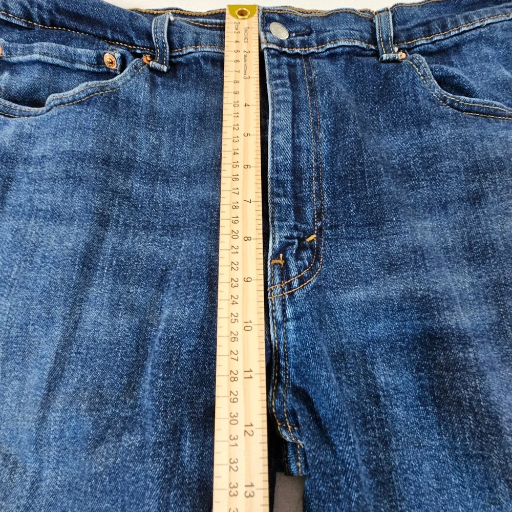 Levi's 505 Regular Fit Jeans Mens 38x32 Dark Wash Blue Straight Leg Denim